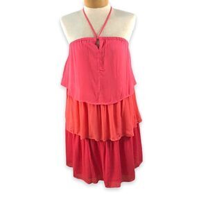 ‎LOFT tiered summer halter mini dress